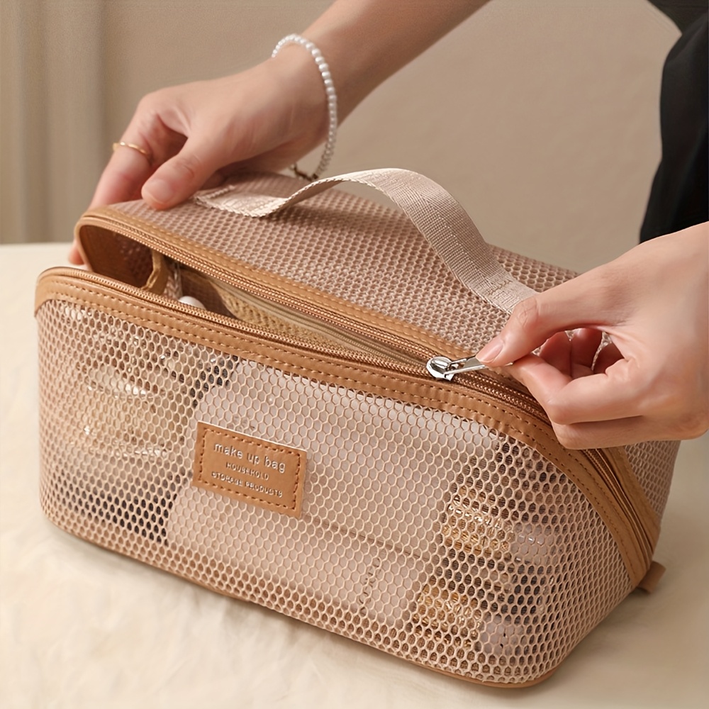 Luxury Ziploc Bags - กระเป๋าจัดระเบียบเครื่องสำอางสำหรับผู้หญิง กระเป๋าใส่เครื่องสำอาง กล่องเก็บของสุดหรู กระเป๋าเครื่องสำอางสำหรับเดินทางแบบมีซิป