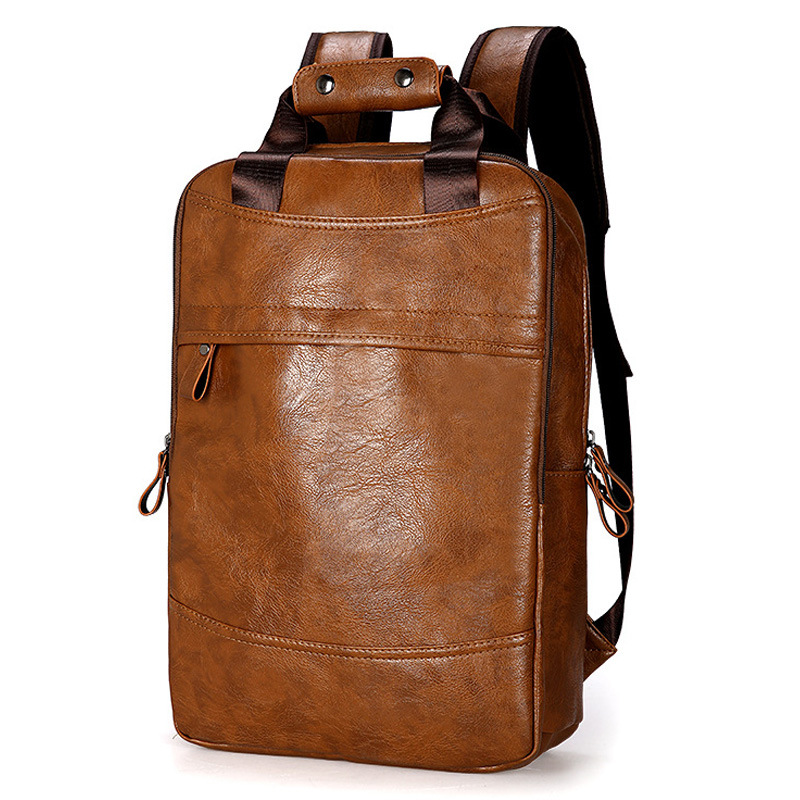 Luxury Bags That Fit Laptop - กระเป๋าเป้สะพายหลังกันน้ำวินเทจสำหรับผู้ชาย, กระเป๋าเป้สะพายหลังหนัง PU ลำลองกระเป๋าโรงเรียนหรูหราย้อนยุคกระเป๋าแล็ปท็อป15.6นิ้วสำหรับผู้ชาย