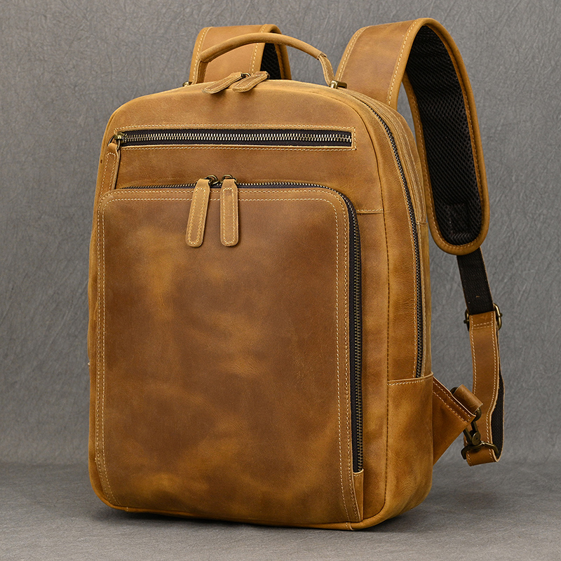 Luxury Bags That Fit Laptop - แฟชั่นหนังกระเป๋าเป้สะพายหลังสําหรับชายแล็ปท็อปกระเป๋าเป้สะพายหลังกระเป๋าหนังแท้กระเป๋าเป้สะพายหลังชายกระเป๋าเดินทางสไตล์วินเทจผู้ชายกระเป๋า