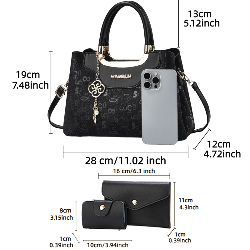 ชุดกระเป๋าถือแฟชั่นผู้หญิง 3 ช - Luxury Zipper Bags บทวิจารณ์และราคา