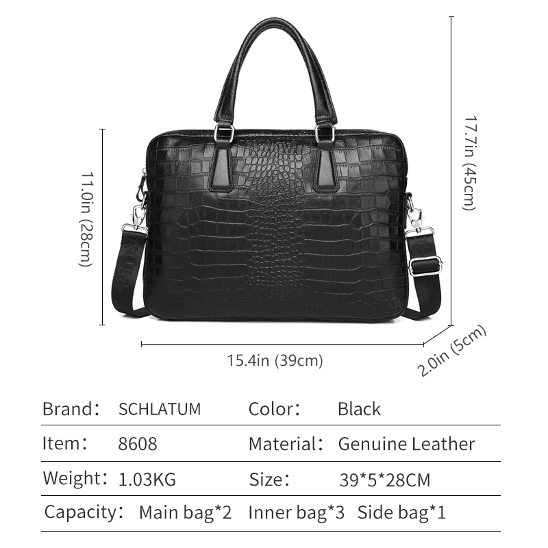 SCHLATUM ของแท้หนังจระเข้ Brie - Luxury Bags That Fit Laptop บทวิจารณ์และราคา