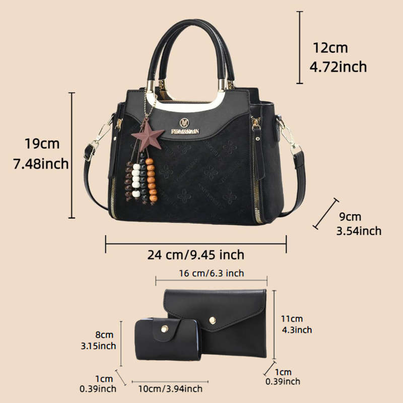 กระเป๋าถือผู้หญิงมีสไตล์ สีพื้ - Luxury Zipper Bags บทวิจารณ์และราคา