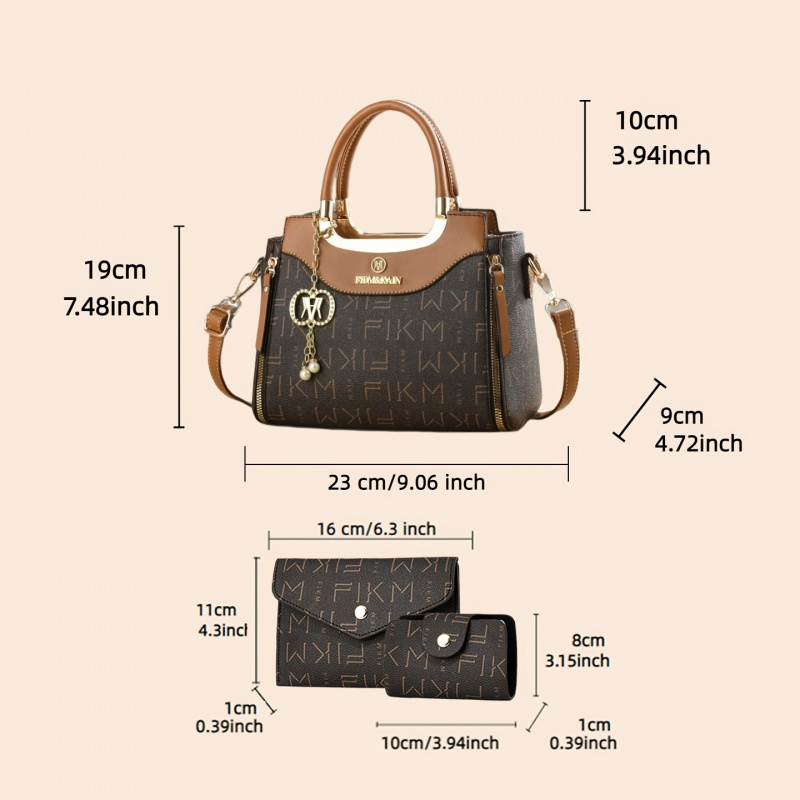 ชุดกระเป๋าพิมพ์ลายตัวอักษร 3 ช - Luxury Zipper Bags บทวิจารณ์และราคา