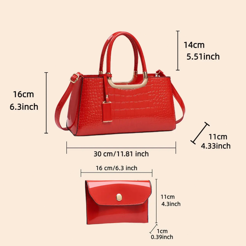 ชุดกระเป๋าถือสตรี วัสดุ PU หรู - Luxury Zipper Bags บทวิจารณ์และราคา
