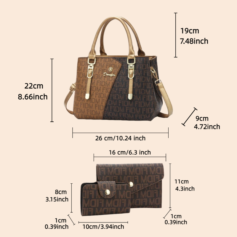 ชุดกระเป๋าผู้หญิง 3 ชิ้น, กระเ - Luxury Bags Leather บทวิจารณ์และราคา