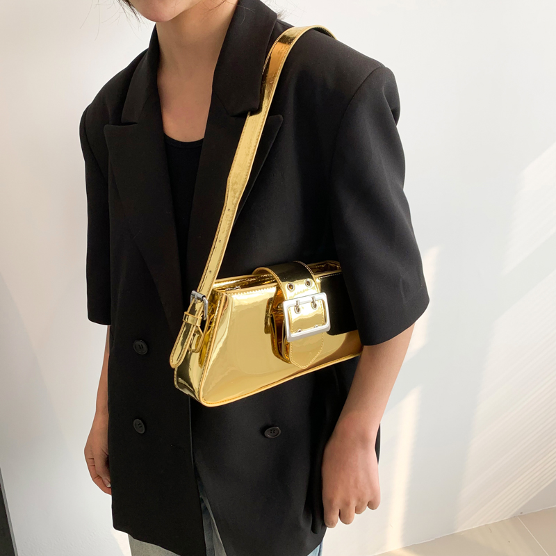 กระเป๋าสะพายไหล่สีทองสำหรับผู้ - Luxury Y2K Bags บทวิจารณ์และราคา