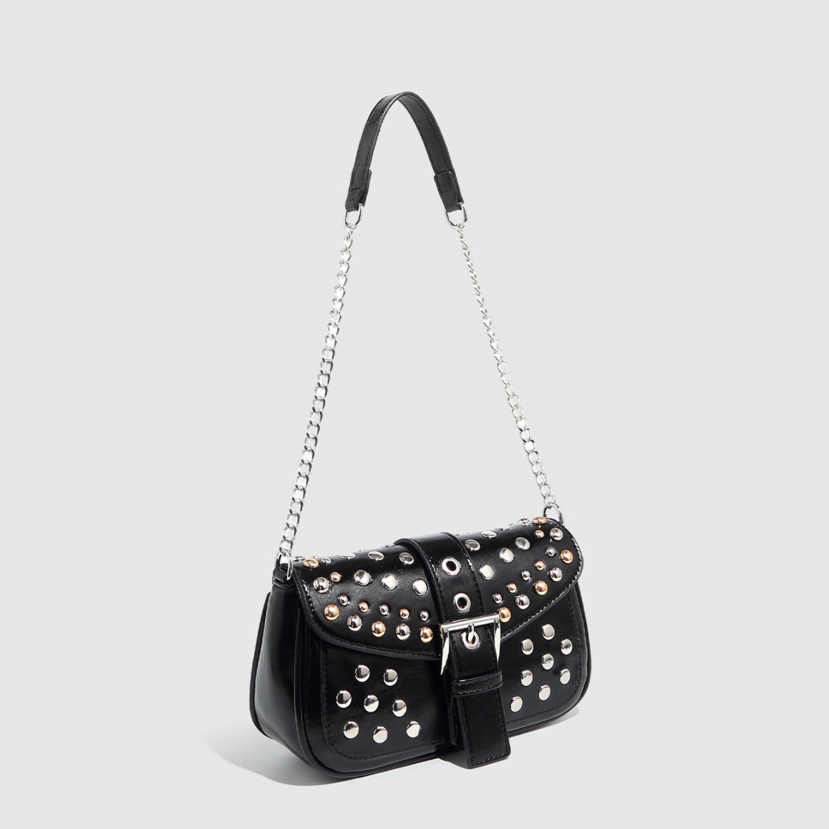 RivetsออกแบบPUหนังไหล่กระเป๋าผ - Luxury Y2K Bags บทวิจารณ์และราคา