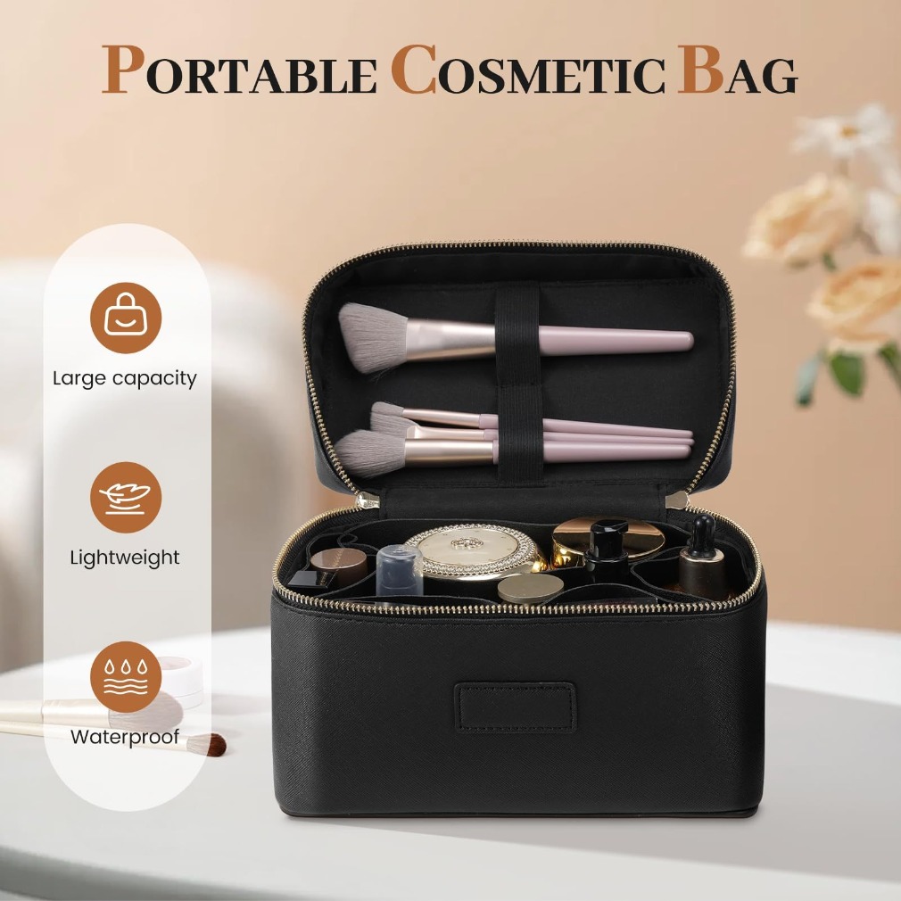 กระเป๋าเครื่องสำอางหนังลายหนัง - Luxury Bags Leather บทวิจารณ์และราคา